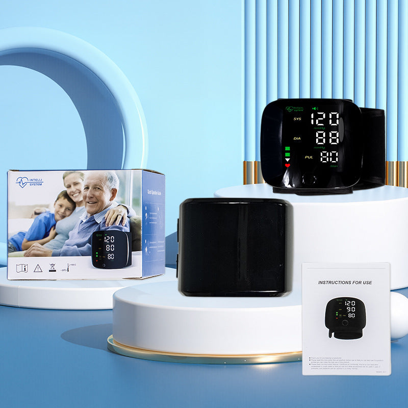 Electronic Wrist Blood Pressure Monitor with Voice Guidance for Home Use